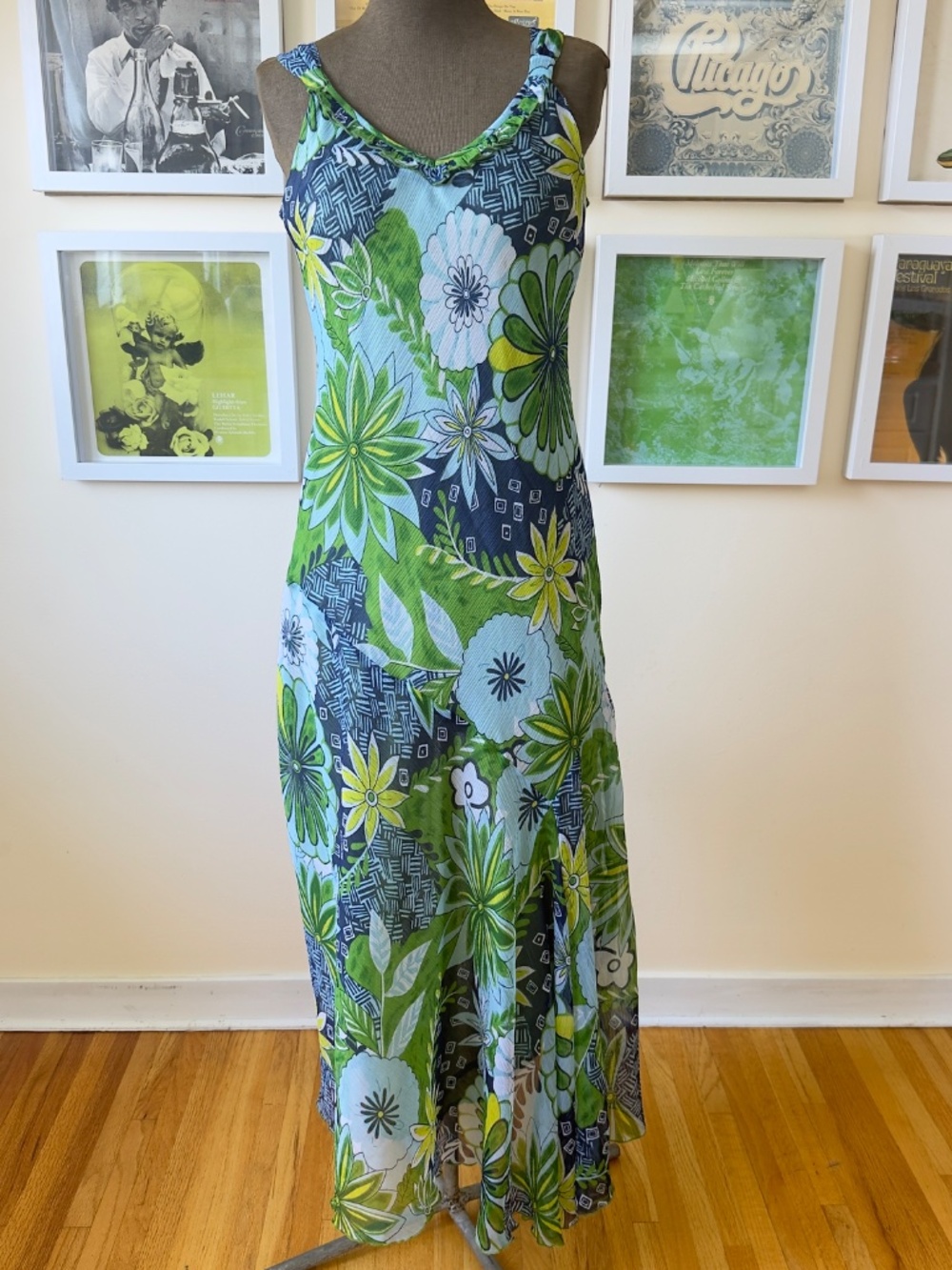 Vintage 90s Sheer Floral Maxi Dress | Resortcore Boho Summer - Picture 2 of 9